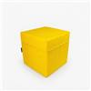Jeflex - Cubo giallo 40 x 40 x 40 cm in ecopelle di alta qualità - Made in Germany/cubo fitness con cubo in schiuma all'interno per comfort di seduta e stabilità dimensionale/cuscino da ginnastica per