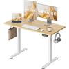 DEVAISE Scrivania Regolabile in Altezza Elettrica 120x60 cm, Scrivania Ufficio Ergonomica con Piano a 2 Sezioni, Funzione Memoria e Sistema Anticollisione, Altezza 72-118 cm,Rovere