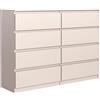 meble masztalerz Cassettiera Camera da Letto con 8 Cassetti - Credenza Soggiorno - Moderna Comò - Cassettiera Alta - Mobiletto con Cassetti - Cashmere 100 x 39 x 101,5 cm