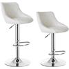 WOLTU Sgabelli Bar Alti Set 2, Sedia Girevole Cucina, Bianco