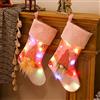 Bseical 2 Pezzi Calza di Natale Decorata, Calza di Natale Personalizzate Appesa, Calza Befana Vuota Bambina Kinder Vuota LED, Babbo Natale Decorazioni Natalizie Gnomo, Natale Decorazioni per Casa Particolari