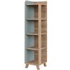 Vicco Mensola da bagno Karen, Sonoma/blu, 30 x 128 cm con 4 scomparti, per la conservazione di accessori da bagno e combinabile