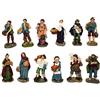 Aurora Store Set 12 Pastori in Resina 9 cm Presepe Classico Statuine in Personaggi Assortiti dipinte a Mano Personaggi Mestieri Contadini Figure Diverse