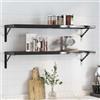 Generico Mensole a Muro 2 pz 100x30 cm Nero in Acciaio Inossidabile,Mobili,Scaffalature,Scaffali e mensole per pareti-3214512