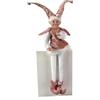 Generico Peluche GIULLARE Elfo Gnomo di Natale 60 cm Abito Rosa Paillettes Pupazzo Circus Seduto con Gambe Lunghe SNODABILI Calze A Righe Addobbo per Albero di Natale Appendino fuoriporta Burattino