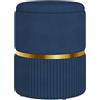 HOMCOM Sgabello, poggiapiedi, contenitore, velluto a coste, design moderno, 36 x 36 x 44 cm, per soggiorno, camera da letto, blu