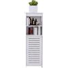 HUOLE Armadietti da bagno impermeabili, Mobile Portaoggetti Bagno con ripiano aperto, armadietti da pavimento autoportanti, armadio angolare per camera da letto, cucina, corridoio, 75 x 20 x 24 cm - Blanc