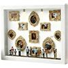 Siuwddee Museum of Us Cornice Regalo Personalizzata per Coppie, Mini Museum Silhouette Box Shadow Box Frame Kit with Gold Mini Frames & Figurins for Valentines Day Gift