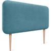 DHOME Testiera Imbottita Liscia Arrotondata in Tessuto Aqualine con Gambe per Parete Acustica Testate Letto Fonoassorbenti Camera da Letto (Turchese, 110cm)
