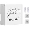 Generic Scatola portaoggetti per router, Scatola portaoggetti per router WiFi, Scatola per nascondere il router Fortune Cat da parete, Graziosa scatola organizer per router, supporto per router WiFi per telec