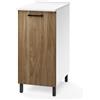 Linea Azzurra Base 40 Mobili Cucina Componibile con 1 Anta e 2 Ripiani in Legno Made in Italy H85xL40xP50 cm Elegante Funzionale Facile da Montare (Noce Naturale)