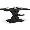 Viosimc Tavolino da Salotto Nero, Tavolini da Salotto Moderni Con un Ripiano, Tavolino Soggiorno Elegante complemento di qualsiasi soggiorno 90x60x45cm
