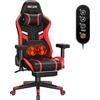 Douxlife Sedia da Gaming con Massaggio a Impasto, Ergonomica Sedia da Ufficio con Riscaldamento, Poggiapiedi, Reclinabile da 90° a 175°, Braccioli 2D più Spessi, Portata 180 kg, Rosso