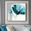 XIANGPEIFBH Dipinti di Fiori Stampa su Tela Colore Blu Chiaro Immagini di Fiori Astratti per Soggiorno Poster da Parete e Stampe 70x70 cm Senza Cornice