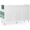 Shally Dogan Mobile Sottolavello Base per Cucina con Tre Ante Design Boiserie, Mobiletto Componibile con Struttura in Legno Robusta, Mobile Sotto Lavello, 120 x 50 x 85H cm (Bianco Frassinato)
