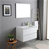 Kiamami Valentina - Mobile Bagno Sospeso 80Cm Bianco Con Lavabo E Specchio | Bilbao