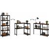 KOMBO - Scaffale Industrial 5 Ripiani in Acciaio e MDF Effetto Legno - Libreria Modulare Portata 875 kg, Struttura Robusta per Garage, Ufficio e Casa, 90x40x180 cm