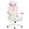 DIABLO X-Ray Sedia Gaming Gamer Poltrona da Ufficio Scrivana Braccioli 4D Design Ergonomico Perforazione Pelle Sintetica Funzione di Inclinazione Rosa-Bianco Normal (L)