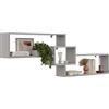 KUBUTKU Scaffale decorativo da parete con 3 ripiani, 158 x 53 x 18 cm, design scandinavo, moderno, per soggiorno, cucina, ufficio, camera da letto, bagno, libreria (grigio)
