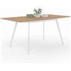 IDMarket - Tavolo rettangolare allungabile scandinavo INGA, 4-8 persone, piano in legno, gambe bianche 110-150 cm
