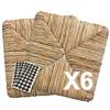 ZStyle Set SEDUTE Paglia MOD 901 37x37 cm Seduta Sedile Ricambio Telaio Fondo per Sedie Impagliate Sedia Pisa+ FELTRINI Omaggio (6 Pezzi)