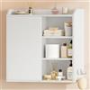 Hzuaneri Mobiletto Bagno Sospeso, Mobile Bagno Sospeso con Ripiani Regolabili, Dotato di Ante Scorrevoli e Scomparti Aperti, Adatto per Bagno, Cucina e Lavanderi, 30 x 60 x 60 cm, Bianco BC30303X