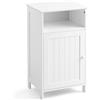 COSTWAY Mobile bagno, Armadietto Multiuso e Salvaspazio con Ante e Mensola Regolabile, Mobiletto in Legno per Soggiorno, Camera da letto e Ufficio, 40 x 30 x 70cm (Bianco)