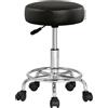 CASARIA Sgabello da Ufficio Seduta Girevole Morbida 10 cm Altezza Regolabile 51-65 cm Poggiapiedi
