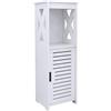 HUOLE - Armadietto per bagno, piccolo mobile portaoggetti per toilette, armadietto per spazzolino WC, mobile da bagno autoportante in legno, 26 x 20 x 75 cm - Bianco