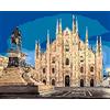 BFHZGG Dipingere con i Numeri,DIY Dipinto ad Olio Dipingere con i Numeri Kit,Fai-da-Te Pittura ad Olio su Tela Paint by Numbers per Bambini-Duomo Di Milano 40x50Cm Con cornice