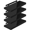 WOLTU Mensola da Muro, Set di 4, Scaffale Sospeso da Parete Libreria Piccola per Soggiorno Cameretta Porta CD DVD, Pannello MDF 60x22,9x3,8cm, Nero, RG9478sz-4
