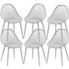 buybyroom Set di 6 sedie per sala da pranzo, sedia moderna da cucina, struttura stabile con gambe in metallo, sedia 120 kg, colore: grigio