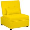 Totò Piccinni Poltrona Pouf Prestodormo pronto letto con Cuscino (Giallo Senape, Senza Braccioli)