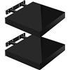 WOLTU Mensola da Muro, Set di 2, Scaffale Sospeso da Parete Libreria Piccola per Soggiorno Cameretta Porta CD DVD, Pannello MDF 25x22,9x3,8cm, Nero, RG9488sz-2
