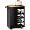 Xbro Mobile Bar con Ruote e Cassetto, Carrello Cucina Salvaspazio con Vassoio Rimovibile e Portabottiglie, Ideale per Watch Party, Aperitivi e Serate Calcio, 40x64x91 cm