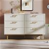 HYSZ Cassettiera con 6 cassetti, colore bianco, altezza 75/B120/T40 cm