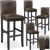 tectake® Set di 4 sgabelli da Bar con Gambe in Legno Massiccio, Seduta Confortevole, Altezza Regolabile 107 cm, Sedia da Pranzo Design Ergonomico, Ideale per Sala da Pranzo e Cucina - Marrone Anticato