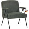 Albatros - Poltrona design vintage Stanford, mid Century, in tessuto di alta qualità, rivestimento in verde, molto confortevole, con anima in piuma, per soggiorno, camera da letto