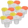 GARIOUANS Set da 15 Bicchieri per Pennelli Anti-Rovesciamento in Plastica con Coperchio Riutilizzabili per Pittura e Progetti Artistici Scolastici Contenitori per Mescolare Riutilizzabile