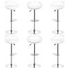 Flyelf Sgabelli da bar Sedia da pranzo con poggiapiedi 360°Mobili orientabile regolabile 59-80cm (Bianca 6pcs)