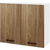 Linea Azzurra Pensile Cucina Sospeso 80 con 2 Ante e 2 Ripiani Mobile in Legno Made in Italy H72xL80xP32 cm cm Facile da Montare (Noce Naturale)