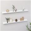 MNISDFL Mensola sospesa da parete, per soggiorno, cucina, ufficio, bagno, 2 pezzi, bianco, 100 x 9 x 3 cm, per soggiorno, cucina, ufficio, bagno