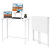 PIPIPOXER Scrivania Pieghevole 80x45x75cm, Tavolo da Scrivania con Supporto per Schermo, Scrivania per Computer Scrivania da Ufficio per Studenti, Scrivania Pieghevole, Facile Montaggio, Bianco
