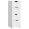 WOLTU Mobile da Bagno, Mobiletto Bagno Salvaspazio, con 4 Cassetti, 30 x 30 x 82 cm, Armadio Autoportante, per Sala da Pranzo, Cucina, Stile Moderno, Bianco BZS07ws
