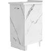 Shally Dogan Mobile Base per Cucina con Anta Singola e Due Scomparti, Mobiletto con Struttura in Legno Robusta e Resistente, Bianco Effetto Marmo, Mobile Componibile, 40 x 50 x 85H cm (Anta Singola)