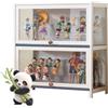 Ddasam Vetrina Soggiorno Vetrinetta Espositiva per Oggetti Da Collezione, Libri, Modelli, Vetrinetta Espositiva per Uffici, Camere da Letto, Soggiorni Vetrina a 2 ripiani,73×80×33cm