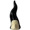 Generic Cornetto Portafortuna Napoletano - Corno Portafortuna in Ceramica con Maschera cm 11 da appoggio Fatto a Mano (Nero Maschera Avorio)
