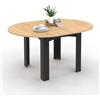 IDMarket - Dona Tavolo da Pranzo Rotondo allungabile 4-8 Persone Piano Effetto faggio Nero 110-150 cm