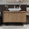 ROOMART - Mobile da bagno - Atlantic - Lavabo in ceramica con mobiletto da 65 cm, 85 cm, 100 cm, - Bianco - Rovere - Rovere antracite - Bianco (100)