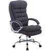 CLP Sedia Ufficio Vancouver XXL In Stoffa I Poltrona Elegante Direttore Carico Max 235 KG I Poltrona Rinforzata, Colore:grigio scuro